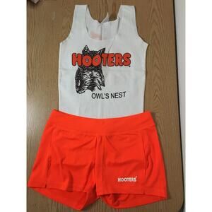 B63 Hooters Girl Worn Sexy Rare Vintage Owls Nest Uniform Tank & New Shorts Xs